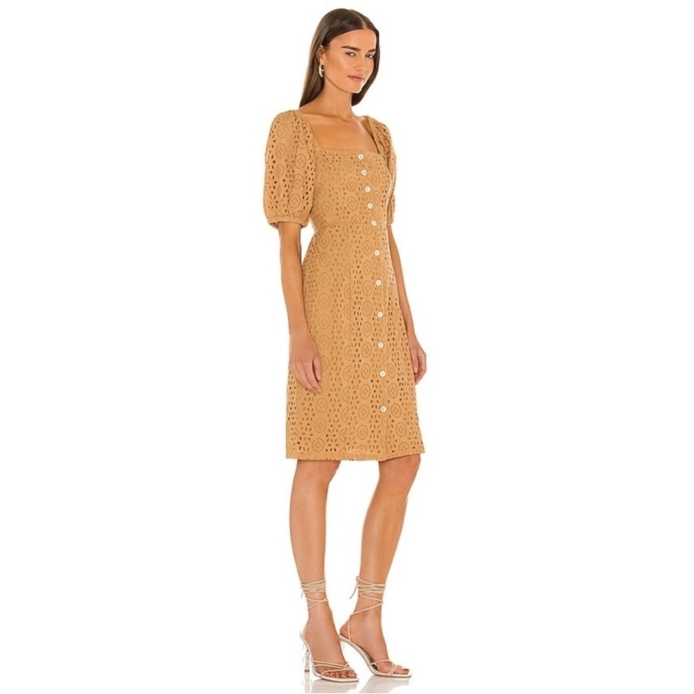 Cleobella Revolve Demi Midi Eyelet Dress Tan